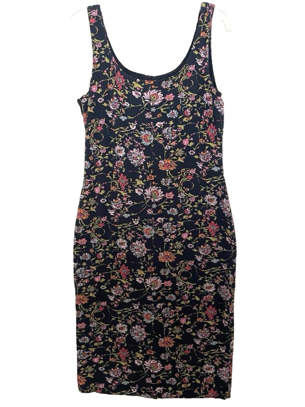 Peruvian Connection Turkish Dress Medium Sleeveless Stretch Cotton Dark Floral - Picture 2 of 7